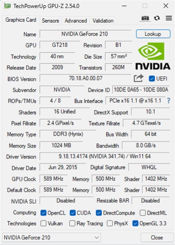 QTHREE GT 210 1024 MB DDR3 Graphics Card,64 Bit,VGA,HDMI,Low Profile Computer GPU,PC Video Card,PCI Express 2.0x16,Low Power,Plug and Play - For Sale - Price - Image 7