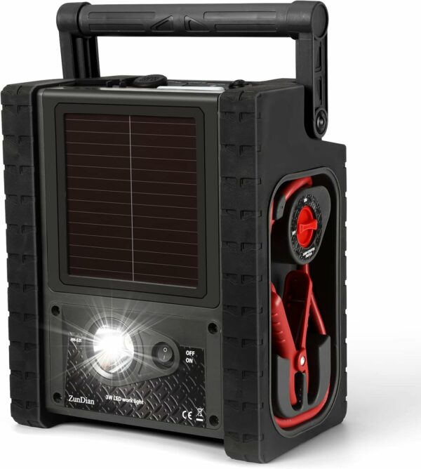 ZD-529 Solar Portable Power Station 2000 Amps Jump Starter, 260 PSI Air Compressor, 12V Car Battery Charger with 400W Inverter Dual AC/DC/USB Output, Emergency Backup Power with Flashlights - For Sale - Price - Image 8