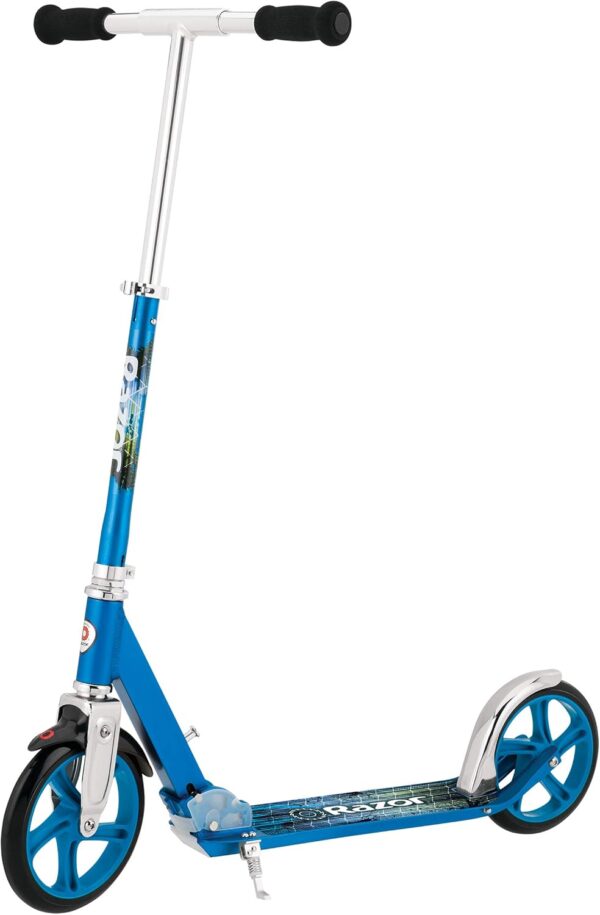 Razor A5 Lux Kick Scooter for Kids Ages 8+ - 8" Urethane Wheels, Anodized Finish Featuring Bold Colors and Graphics, for Riders up to 220 lbs - For Sale - Price