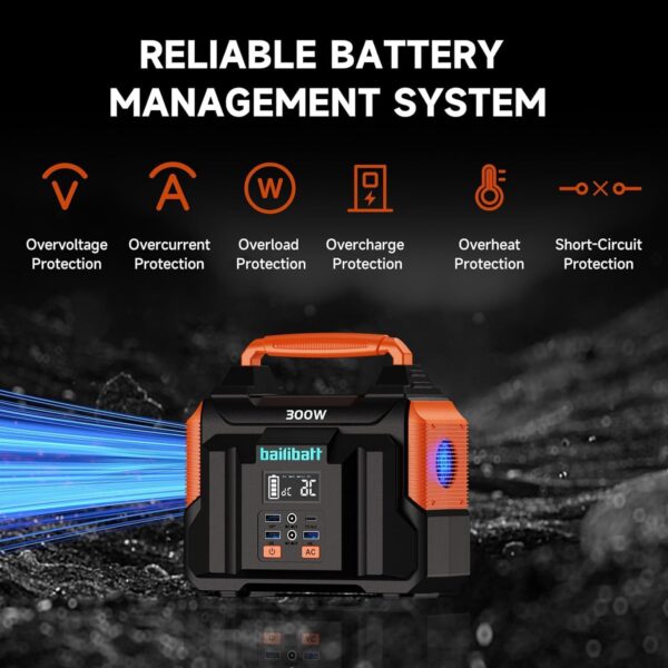 Portable Power Station 300W 257wh Lithium Battery Bailibatt Small Portable Generator for Home Use Camping Travel Emergency Hunting Outdoor, Large Power Bank with AC Outlet for Laptop - For Sale - Price - Image 4