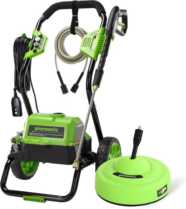 Greenworks 2000 Max PSI @ 1.1 GPM (13 Amp) Electric Pressure Washer + Surface Cleaner Universal Pressure Washer Attachment, Price For Sale