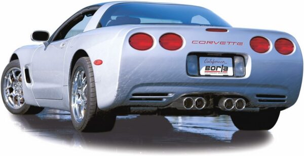 BORLA 140039 Cat-Back Perf. Exhaust Sys. for '97-'04 Chevrolet Corvette (C5) & Z06 (C5) V8 T-304 Stainless Steel S-Type Classic Dual Center Rear Exit Dual 4.25"x3.5" Oval Polished T-304 Tips Each Side - For Sale - Price - Image 2