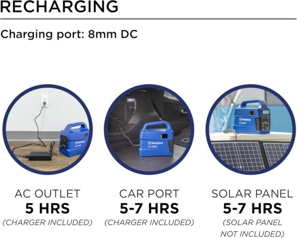 Westinghouse 296Wh 600 Peak Watt Portable Power Station and Solar Generator, Pure Sine Wave AC Outlet, Backup Lithium Battery for Camping, Home, Travel, Indoor/Outdoor Use (Solar Panel Not Included) For Sale - Price - Image 4