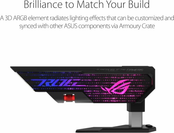 ASUS ROG Herculx Graphics Card Anti-Sag Holder Bracket (Solid Zinc Alloy Construction, Easy Toolless Installation, Included Spirit Level, Adjustable Height, Wide Compatibility, Aura Sync RGB) - For Sale - Price - Image 5