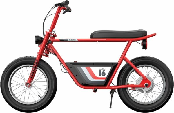 Razor Rambler 16 Electric Retro Minibike for Adults with 350W Hub-Driven Motor, 16 Inch Tires, & 36V Battery, Red - For Sale - Price - Image 8