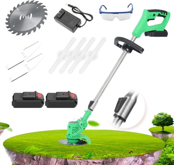 Battery Lawn Mower Weed Mower Portable Lawn Mower with 2 Batteries and 1 Charger Wire Lawn Mower and Weed Eater for Garden and Garden Pruning and Cutt, Price For Sale