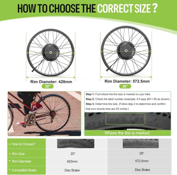 BAFANG 48V1000W Rear Hub Motor:Electric Bike Conversion Kit for 20"/26" Fat Tire Bikes, Ebike Kit with PAS Sensor, Optional Digital Display & Battery - Suit for for 175mm Dropout Size Snow/Beach Bike - For Sale - Price - Image 4