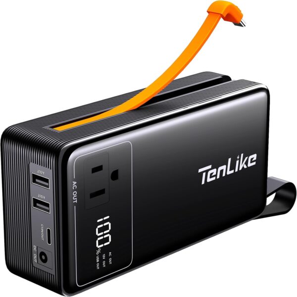 Portable Power Station 99.9Wh Power Bank for Camping Essentials Small Electric Generator Large Lithium Battery with 110V 120W AC Plug in Output 60W Type-C Laptop Home Backup Outdoor Emergency, Black - For Sale - Price