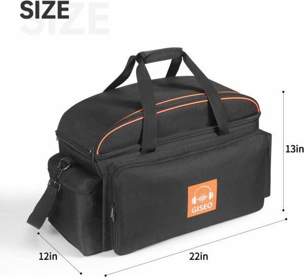 Orange Large DJ Cable File Bag - Gear Storage Organizer with Detachable Padded Bottom and Dividers, Travel Gig Bag for Cords, Sound Equipment, Musician Accessories - For Sale - Price - Image 3