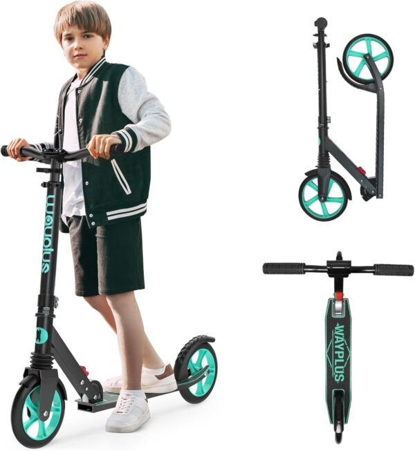 Kick Scooter for Ages 6+,Kid, Teens & Adults. Max Load 240 LBS. Foldable, Lightweight, 8IN Big Wheels for Kids, Teen and Adults, 4 Adjustable Levels. Bearing ABEC9 - For Sale - Price