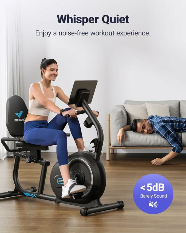 MERACH Recumbent Exercise Bike for Home with Smart Bluetooth and Exclusive App Connectivity, LCD, Heart Rate Handle, Magnetic Recumbent Bikes S08/S23 - For Sale - Price - Image 3