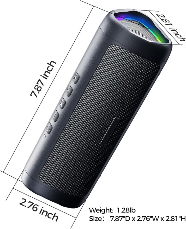 Bluetooth Speaker with HD Sound, Portable Wireless, IPX5 Waterproof, Up to 20H Playtime, TWS Pairing, BT5.3, for Home/Party/Outdoor/Beach, Electronic Gadgets, Birthday Gift (Black) - For Sale - Price - Image 8