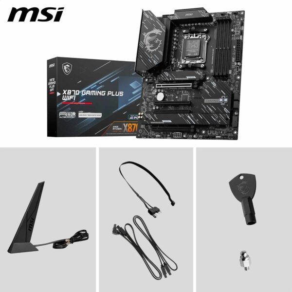 MSI X870 Gaming Plus WiFi Motherboard, ATX - Supports AMD Ryzen 9000/8000 / 7000 Processors, AM5-60A SPS VRM, DDR5 Memory Boost 8200+ MT/s (OC), PCIe 5.0 x16 & 4.0 x16, M.2 Gen5, Wi-Fi 7, 5G LAN - For Sale - Price - Image 7