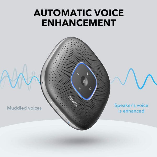 Anker PowerConf Speakerphone, Zoom Certified Conference Speaker with 6 Mics, 360° Enhanced Voice Pickup, 24H Call Time, Bluetooth 5.3, USB C, Compatible with Leading Platforms for Personal Workspaces - For Sale - Price - Image 3