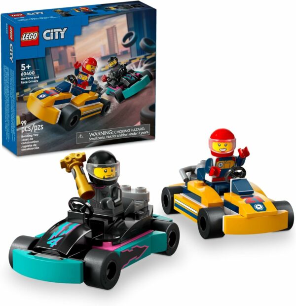 LEGO City Go-Karts and Race Drivers Toy Playset, 2 Driver Minifigures, Racing Vehicle Car Toy, Fun Race Car Toy Gift for Kids Aged 5 and Up, 60400 - For Sale - Price