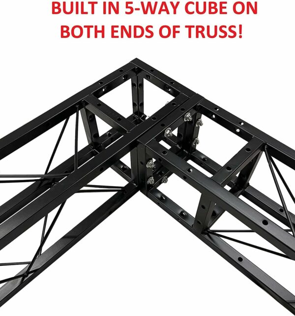 Black Square Metal Arch Truss 8 Ft. Width 7 ft. Height Portable DJ Lighting System Mobile Simple Bolt Connections - For Sale - Price - Image 4