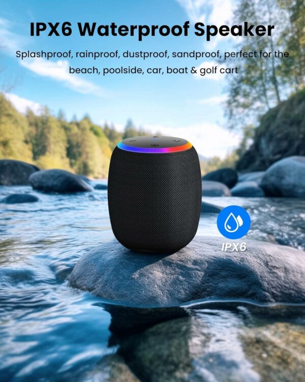 Bluetooth Speakers,Portable Wireless Speaker with 15W Stereo Sound, IPX6 Waterproof Speaker with LED Light, Bluetooth TWS, Portable Speaker for Shower Outdoor Party Beach Camping - For Sale - Price - Image 2