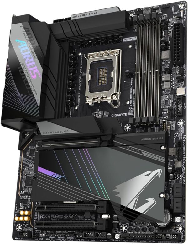 GIGABYTE Z790 AORUS PRO X WIFI7 LGA 1700 Intel Z790 X ATX Motherboard with DDR5, 5* M.2, PCIe 5.0, USB 3.2 Type-C, Wi-Fi 7, 5GbE LAN, Q-Flash Plus, EZ-Latch Plus - For Sale - Price - Image 4