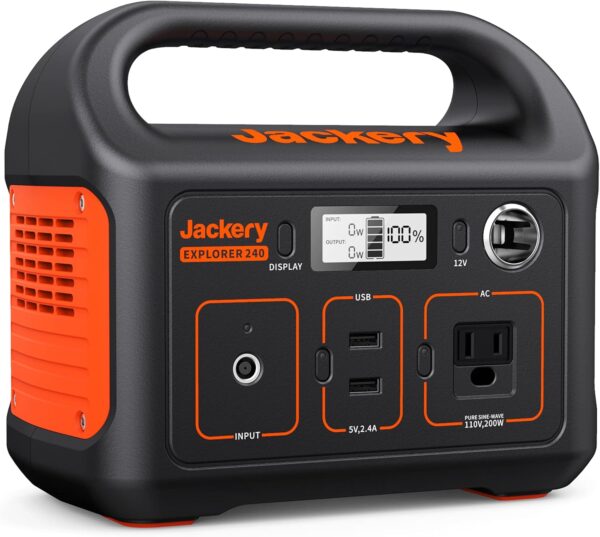 Jackery Portable Power Station Explorer 240, 240Wh Backup Lithium Battery, 110V/200W Pure Sine Wave AC Outlet, Solar Generator for Outdoors Camping Travelling and Emergencies. (Solar Panel Separate) - For Sale - Price