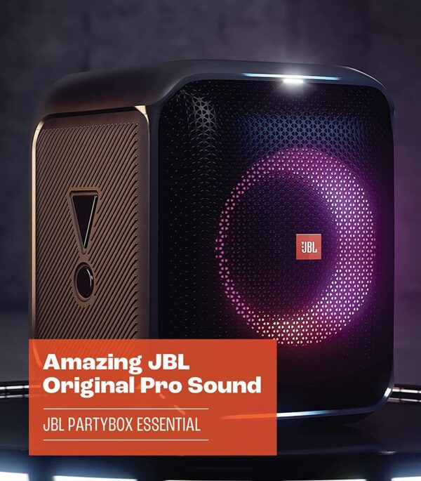 JBL Partybox Encore Essential: 100W Sound, Built-in Dynamic Light Show, and Splash Proof Design, Black - For Sale - Price - Image 2