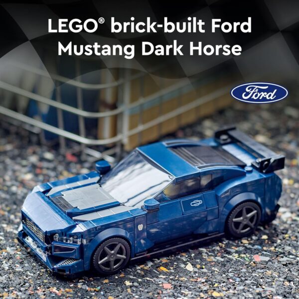 LEGO Speed Champions Ford Mustang Dark Horse Sports Car Toy, Buildable Ford Mustang Toy for Kids, Blue Toy Car Model Set, Gift Idea for Boys and Girls Aged 9 Years Old and Up, 76920 - For Sale - Price - Image 2