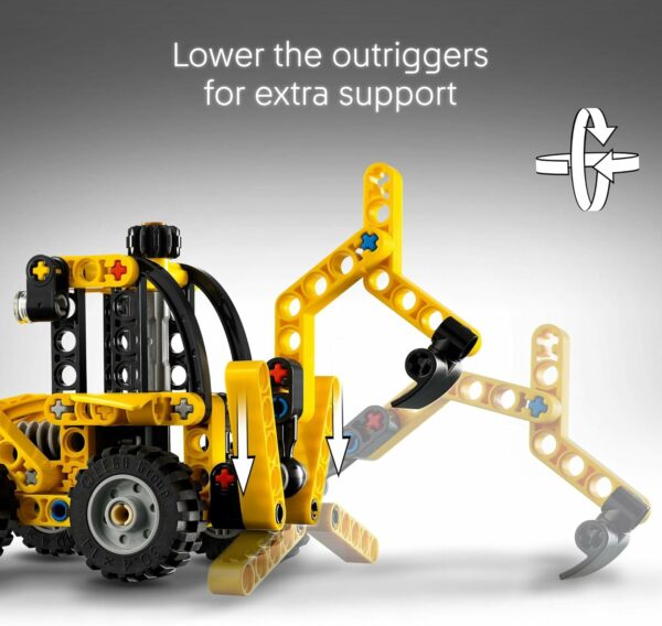 LEGO Technic Backhoe Loader Construction Toy - Building Toy Set for Boys and Girls, Ages 7+ - Educational Gift Idea for Kids Birthday with Usable Back Digger, Scoop, & Outriggers - 42197 - For Sale - Price - Image 4