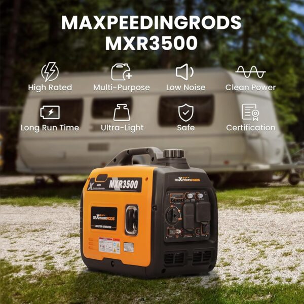 MaXpeedingrods 3500 Watt Portable Inverter Generator Gas Powered, EPA Compliant, Compact and Lightweight for Home Backup Power, Outdoor Camping, RV and Trailer For Sale - Price - Image 2