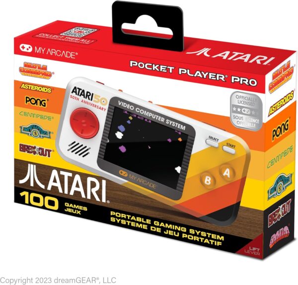 My Arcade Atari Pocket Player Pro: Handheld Portable Video Game Console with 100 Games, 2.75" Color Display, Ergonomic Design - For Sale - Price