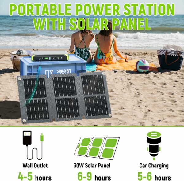 MARBERO Solar Generator 88.8Wh Portable Power Station with Solar Panel 30W Included Solar Power Bank with AC Outlet 100W Surge for Home Outages Camping Outdoor Adventure Emergency - For Sale - Price - Image 5