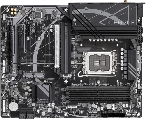 GIGABYTE Z790 Eagle AX LGA 1700 Intel Z790 ATX Motherboard with DDR5, M.2, PCIe 5.0, USB 3.2 Gen2X2 Type-C, Intel Wi-Fi 6E, 2.5GbE LAN, Q-Flash Plus, EZ-Latch - For Sale - Price - Image 4