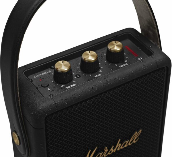 Marshall Stockwell II Portable Bluetooth Speaker, Black and Brass - For Sale - Price - Image 8