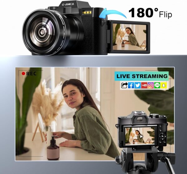 Digital Camera, 48MP Cameras for Photography with WiFi & App Control, 4K Vlogging Camera for YouTube,Compact Camera,Perfect for Entry-Level Users and Beginners with Macro&Wide Lens-32GB Card - For Sale - Price - Image 5