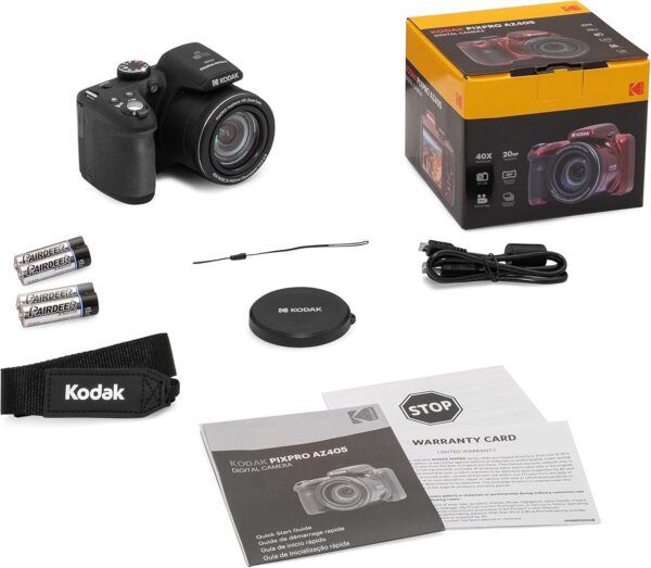 KODAK PIXPRO AZ405-BK 20MP Digital Camera 40X Optical Zoom 24mm Wide Angle Lens Optical Image Stabilization 1080P Full HD Video 3" LCD Vlogging Camera (Black) - For Sale - Price - Image 9