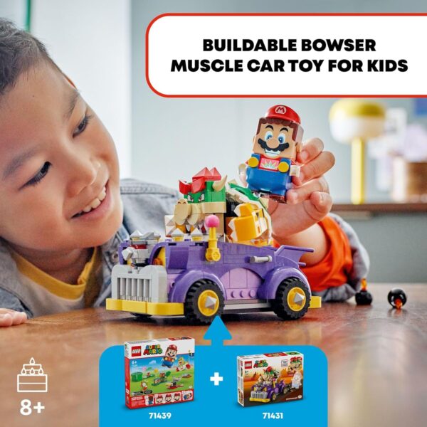 LEGO Super Mario Bowser’s Muscle Car Expansion Set, Collectible Bowser Toy for Kids, Gift for Boys, Girls and Gamers Ages 8 and Up, 71431 - For Sale - Price - Image 2