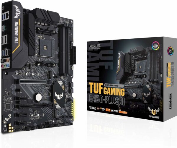 ASUS TUF Gaming B450-PLUS II AMD AM4 Ryzen 5000 ATX Motherboard With DDR4 4400(O.C.), HDMI 2.0b, USB 3.2 Gen 2 Type-C, BIOS Flashback, AI Noise Cancelling Mic - For Sale - Price