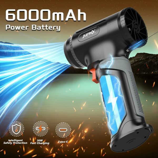 Leaf Blower Cordless-Compressed Air Duster with 64MM Motor,1200G Wind Pressure,3000mAh*8 Battery 756W,Stepless Speed,Portable Leaf Blower for Snow,Leaves,Car Cleaning-Garden Tool-Electric Tool - Image 4