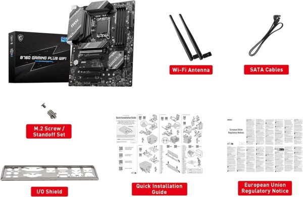 MSI B760 Gaming Plus WiFi Gaming Motherboard (Supports 12th/13th/14th Gen Intel Processors, LGA 1700, DDR5, PCIe 4.0, M.2, 2.5Gbps LAN, USB 3.2 Gen2, HDMI/DP, Wi-Fi 6E, Bluetooth 5.3, ATX) - For Sale - Price - Image 7