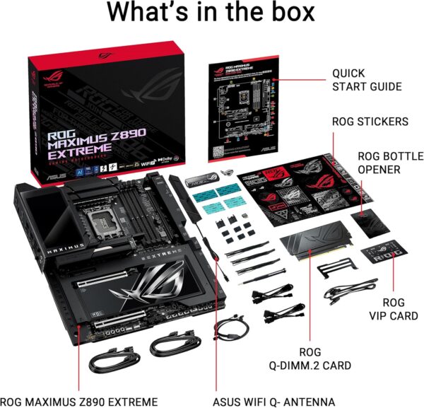 ASUS ROG MAXIMUS Z890 EXTREME Intel® Z890 LGA 1851 E-ATX motherboard, Advanced AI PC-ready, 24+2+1+2 stages, DDR5, WiFi7, 2.5G/10G LAN, PCIe® 5.0 M.2, Thunderbolt™ 5, USB Type-C®, AI OC, 5” LCD Screen - For Sale - Price - Image 6