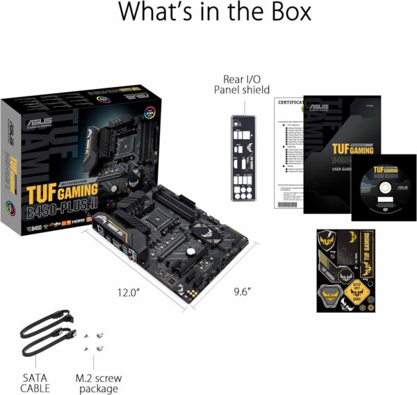 ASUS TUF Gaming B450-PLUS II AMD AM4 Ryzen 5000 ATX Motherboard With DDR4 4400(O.C.), HDMI 2.0b, USB 3.2 Gen 2 Type-C, BIOS Flashback, AI Noise Cancelling Mic - For Sale - Price - Image 6