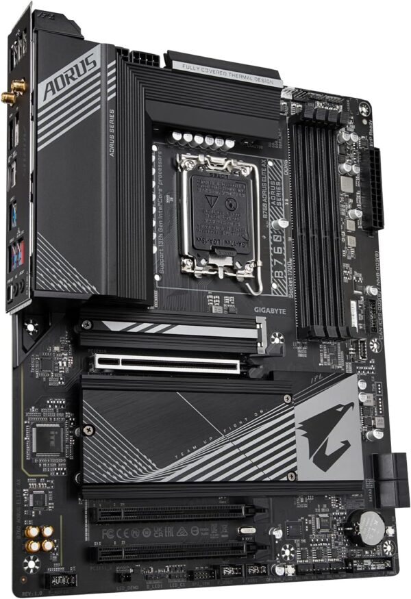 GIGABYTE B760 AORUS Elite AX (LGA 1700/ Intel/ B760/ ATX/ DDR5/ Triple M.2/ PCIe 4.0/ USB 3.2 Gen2X2 Type-C/WiFi 6E/ 2.5GbE LAN/Q-Flash Plus/PCIe EZ-Latch/Gaming Motherboard) - For Sale - Price - Image 3