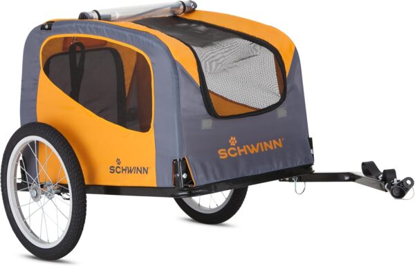 Schwinn Rascal Bike Dog Trailer, Carrier for Small and Large Pets, Easy Folding Cart Frame, Quick Release Wheel, Universal Bicycle Coupler, Washable Non-Slip Lining - For Sale - Price