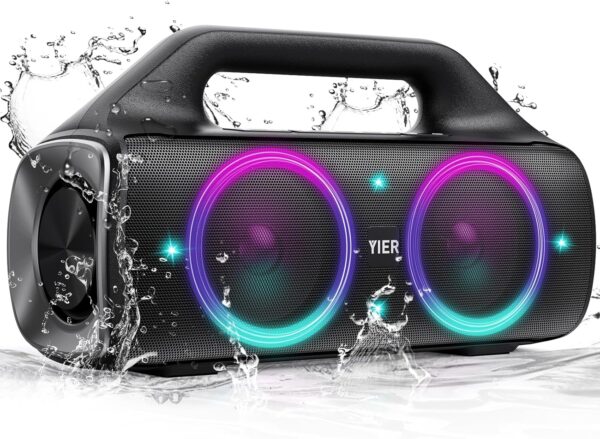 Portable Bluetooth Speakers, 80W Peak Wireless Outdoor Speaker with Subwoofer, Deep Bass, IP67 Waterproof, 100dB Loud Party Speakers for Camping, Beach, Garage - For Sale - Price