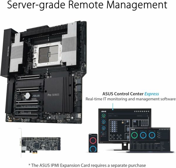 ASUS Pro WS TRX50-SAGE WIFI CEB Workstation motherboard, AMD Ryzen Threadripper PRO 7000 WX,ECC R-DIMM DDR5, 36 power-stage, WiFi 7,PCIe 5.0 x 16,PCIe 5.0 M.2, 10 Gb and 2.5 Gb LAN, multi-GPU support. - For Sale - Price - Image 5