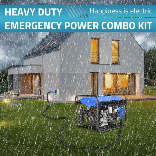 PAULINN 50 Amp Generator Cord 15FT & Power Inlet Box, NEMA 14-50P/SS2-50R Twist Lock Extension Cord with NEMA SS2-50P Generator Inlet, ETL Listed, Weatherproof, Emergency Power Combo Kit For Sale - Price - Image 5