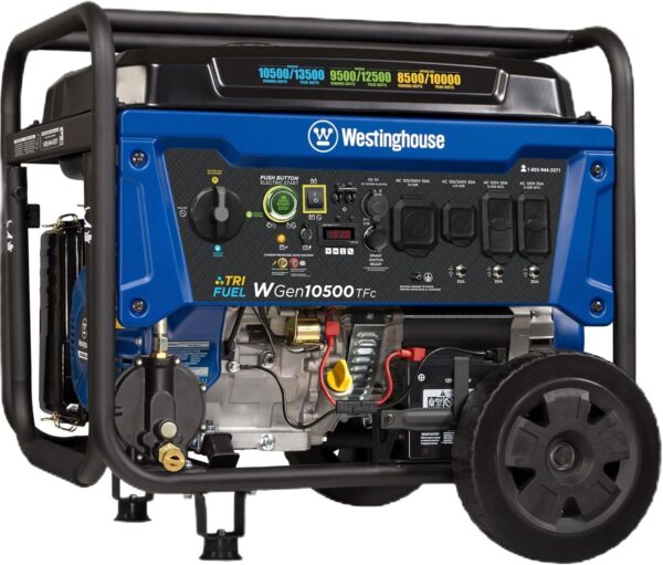 Westinghouse Outdoor Power Equipment 13500 Peak Watt Tri-Fuel Home Backup Portable Generator, Remote Electric Start, Transfer Switch Ready, Gas, Propane, and Natural Gas Powered For Sale - Price