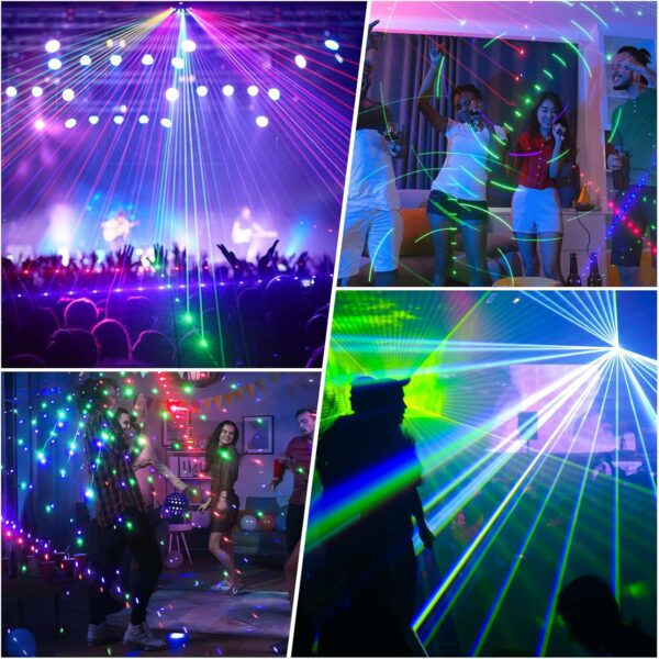 U`King Party Lights DJ Disco Lights,9 Lens Stage Lighting Support DMX512 and Sound Activated with Remote Control Laser Lights for Parties Birthday Wedding Karaoke Bar KTV Club Stage Live Show - For Sale - Price - Image 4