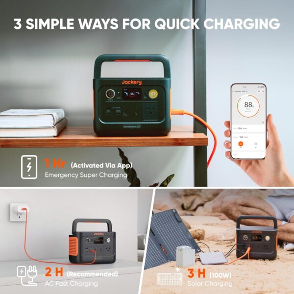 Jackery Explorer 240 v2 Portable Power Station, 256Wh LiFePO4 Battery with 300W AC/100W USB-C Output, 1Hr Fast Charging, Versatile Scenarios-Outdoor/Camping/RV/Travel/Emergency Backup For Sale - Price - Image 5