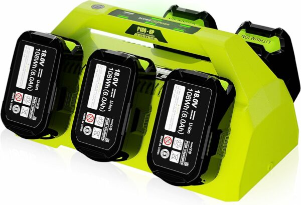 Replacement for Ryobi 18V Battery Charger P135/PCG006, 18V 6-Ports Rapid Charger with 6 LED Indicators, Compatible with Ryobi ONE+ 18 Volt Lithium-Ion Batteries P102-P109, PBP002-PBP1104 Series - For Sale - Price