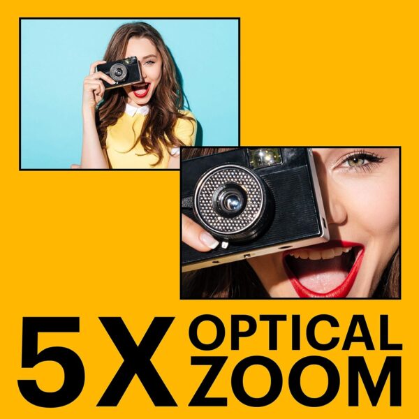 KODAK PIXPRO FZ55-RD 16MP Digital Camera 5X Optical Zoom 28mm Wide Angle 1080P Full HD Video 2.7" LCD Vlogging Camera (Red) Packaging May Vary - For Sale - Price - Image 3