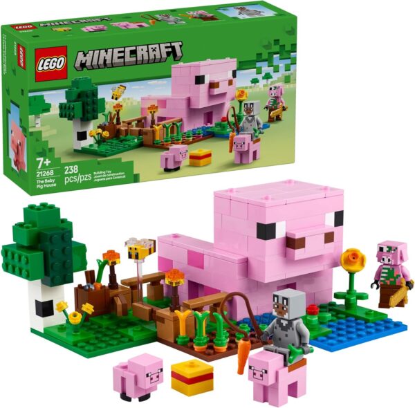 LEGO Minecraft The Baby Pig House Toy Figures and Playset - Building Minecraft Toy for Kids, Boys and Girls, Ages 7+ - with 2 Minifigures for Pretend Play - Gift Idea for Birthdays - 21268 - For Sale - Price